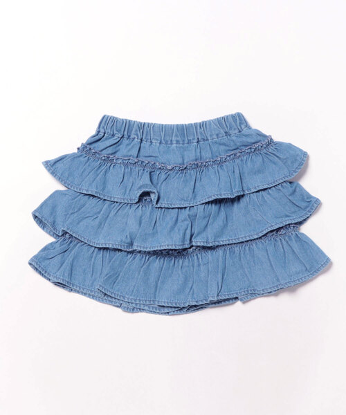 MARKEY'S（マーキーズ）の「デニムフリルキュロットパンツ（その他パンツ・キッズ・ブラック/ライトブルー・90/100/110/120/80/130/95）」の3枚目の写真