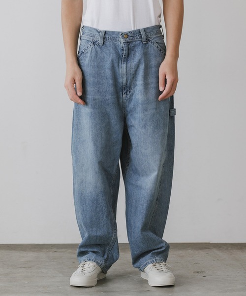 SKEWed(スキュー)の「SKEWed/スキュー ストーンウォッシュ加工 ダンガリーパンツ(デニムパンツ・メンズ・ブルー/ブラック・34/32/30)」の4枚目の写真