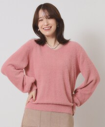 とと　Cニット　ピンク 畦編クルーネックニットプルオーバー＜大きいサイズ有＞シック