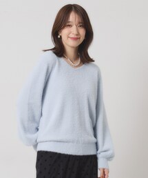 【手洗い可】ラメフェザーヤーンニット