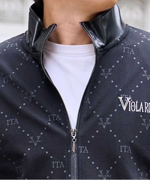 VIOLA（ヴィオラ）の「『VIOLA rumore/ヴィオラ ルモーレ』総柄フルZIP JKT（ジャージ・メンズ・ブラック/オフホワイト・L/XL/M）」の9枚目の写真