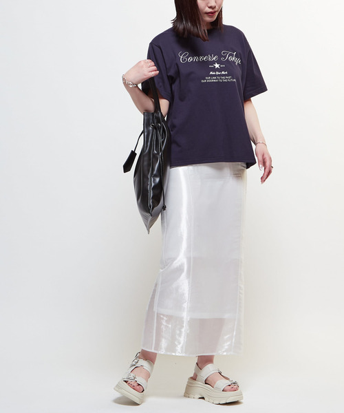 CONVERSE TOKYO（コンバーストウキョウ）の「CANVAS GATHERED TOTE BAG（トートバッグ・レディース・ベージュ/ブラック/ブラック系その他・FREE）」の9枚目の写真