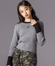 ZIDDY | バイカラーリブニット(130~160cm)(ニット/セーター)