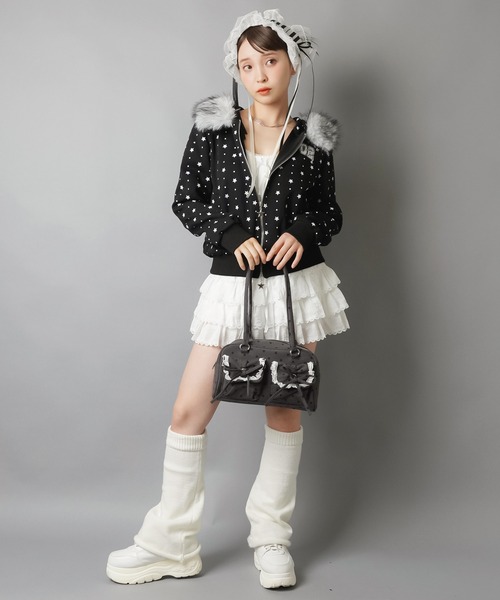 SPINNS（スピンズ）の「コットンハンドバッグ/リボンポケット（ハンドバッグ・レディース・グレー系その他・ONESIZE）」の6枚目の写真