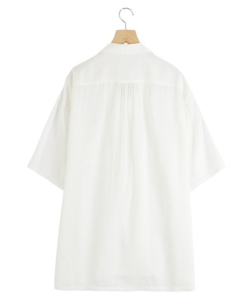 PORTER CLASSIC（ポータークラシック）の「Porter Classic / ポータークラシック：KATSU SHIRT 25SS：PC-016-3367[COR]（シャツ/ブラウス・メンズ・ホワイト/ブラック・2/3）」の3枚目の写真