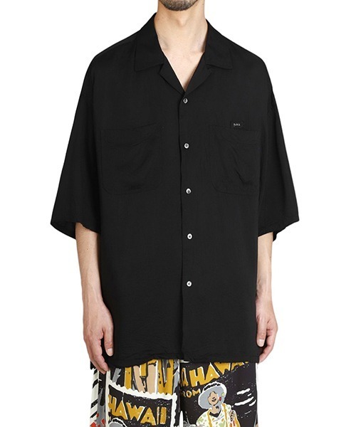 PORTER CLASSIC（ポータークラシック）の「Porter Classic / ポータークラシック：KATSU SHIRT 25SS：PC-016-3367[COR]（シャツ/ブラウス・メンズ・ホワイト/ブラック・2/3）」の9枚目の写真