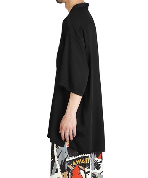 PORTER CLASSIC（ポータークラシック）の「Porter Classic / ポータークラシック：KATSU SHIRT 25SS：PC-016-3367[COR]（シャツ/ブラウス・メンズ・ホワイト/ブラック・2/3）」の10枚目の写真