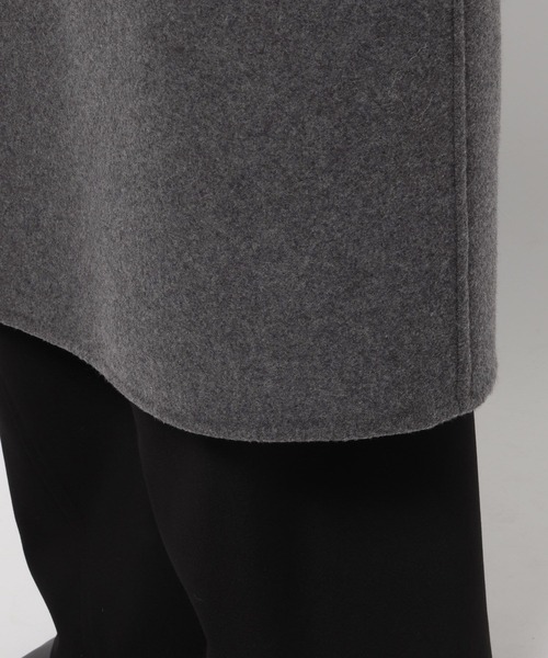 HARE（ハレ）の「プレミアムウールダブルリバーコート(HARE)（チェスターコート・メンズ・グレー/ブラック・SMALL/MEDIUM）」の14枚目の写真