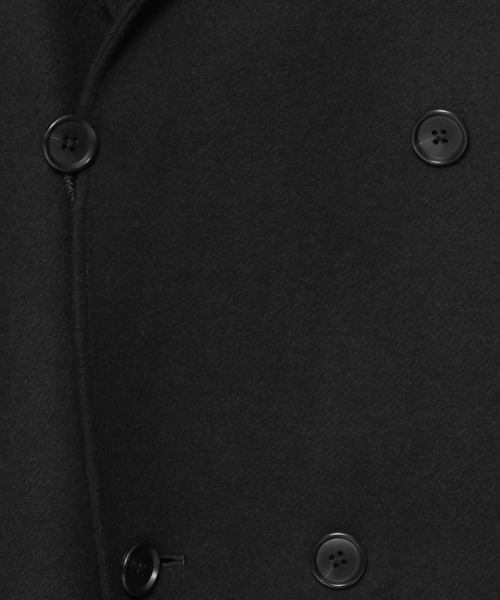 HARE（ハレ）の「プレミアムウールダブルリバーコート(HARE)（チェスターコート・メンズ・グレー/ブラック・SMALL/MEDIUM）」の7枚目の写真