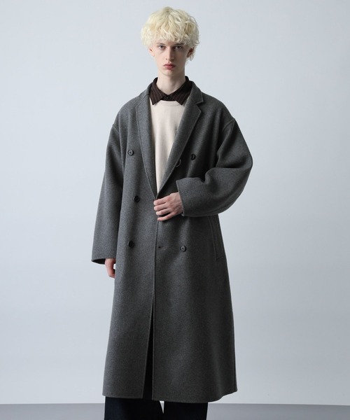 HARE ダブルブレスト チェスターコート Lサイズ グレー プレミアム