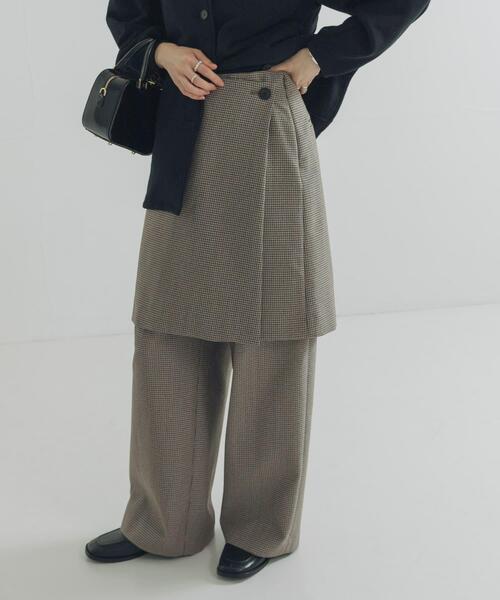 URBAN RESEARCH（アーバンリサーチ）の「ウールブレンドチェックスカート（スカート・レディース・キャメル/グレー系その他・36/38）」の2枚目の写真