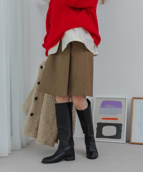 URBAN RESEARCH（アーバンリサーチ）の「ウールブレンドチェックスカート（スカート・レディース・キャメル/グレー系その他・36/38）」の20枚目の写真