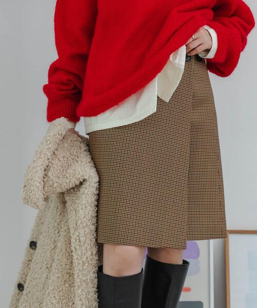 URBAN RESEARCH（アーバンリサーチ）の「ウールブレンドチェックスカート（スカート・レディース・キャメル/グレー系その他・36/38）」の19枚目の写真