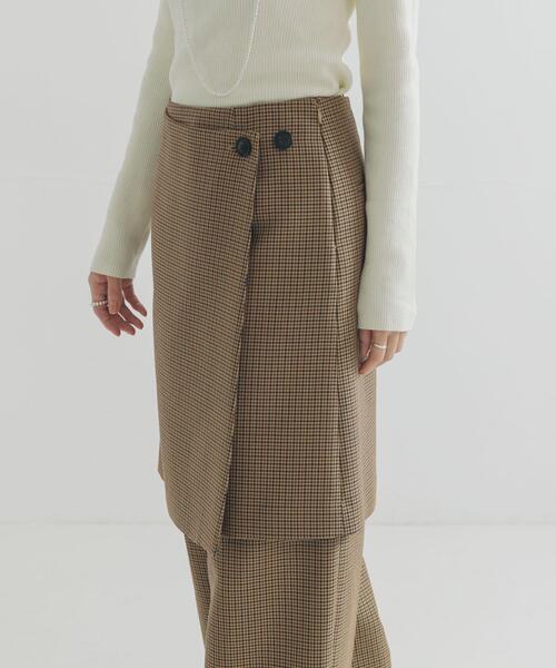 URBAN RESEARCH（アーバンリサーチ）の「ウールブレンドチェックスカート（スカート・レディース・キャメル/グレー系その他・36/38）」の14枚目の写真