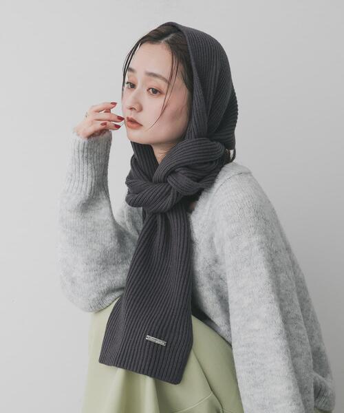 人気 ロゴ入り グレー マフラー LAKOLE（ラコレ）の「アソートチェックマフラー / 960791（マフラー