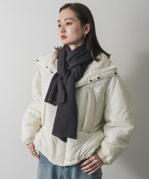 SENSE OF PLACE by URBAN RESEARCH（センスオブプレイスバイアーバンリサーチ）の「モチモチニットストール（マフラー・レディース・チャコールグレー/グレー/レッド・ONE）」の7枚目の写真