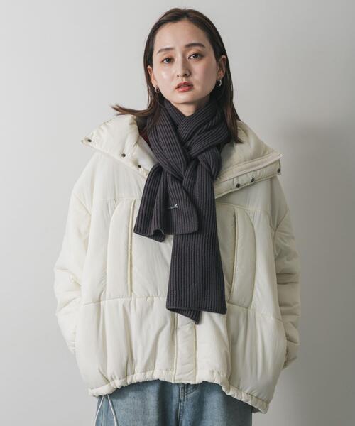 SENSE OF PLACE by URBAN RESEARCH（センスオブプレイスバイアーバンリサーチ）の「モチモチニットストール（マフラー・レディース・チャコールグレー/グレー/レッド・ONE）」の9枚目の写真