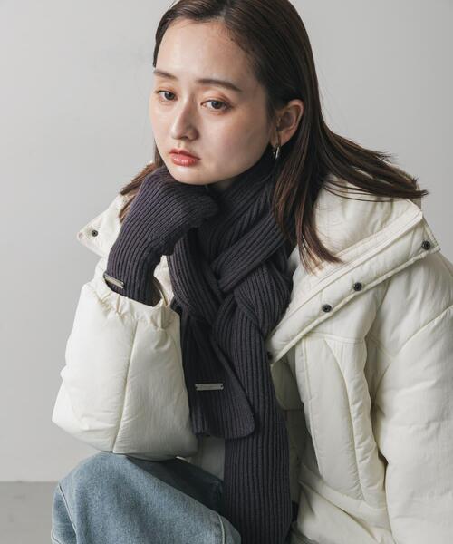 SENSE OF PLACE by URBAN RESEARCH（センスオブプレイスバイアーバンリサーチ）の「モチモチニットストール（マフラー・レディース・チャコールグレー/グレー/レッド・ONE）」の10枚目の写真
