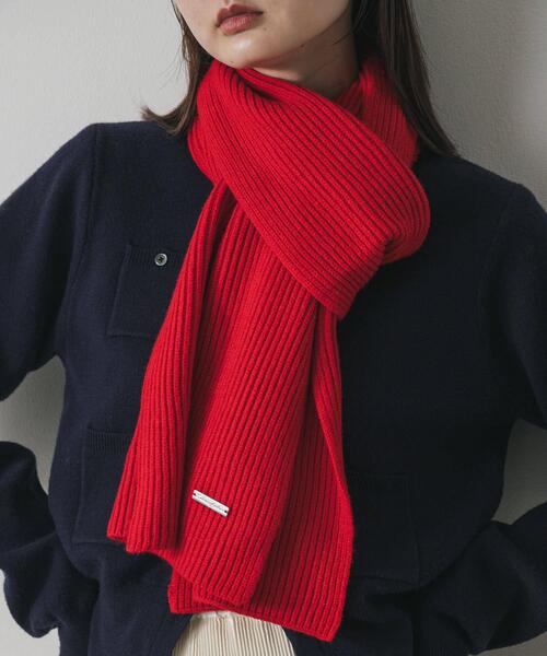 SENSE OF PLACE by URBAN RESEARCH（センスオブプレイスバイアーバンリサーチ）の「モチモチニットストール（マフラー・レディース・チャコールグレー/グレー/レッド・ONE）」の16枚目の写真