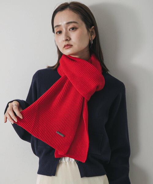 SENSE OF PLACE by URBAN RESEARCH（センスオブプレイスバイアーバンリサーチ）の「モチモチニットストール（マフラー・レディース・チャコールグレー/グレー/レッド・ONE）」の17枚目の写真