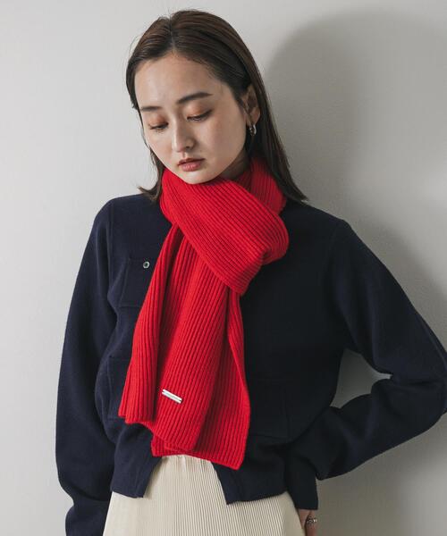 SENSE OF PLACE by URBAN RESEARCH（センスオブプレイスバイアーバンリサーチ）の「モチモチニットストール（マフラー・レディース・チャコールグレー/グレー/レッド・ONE）」の18枚目の写真