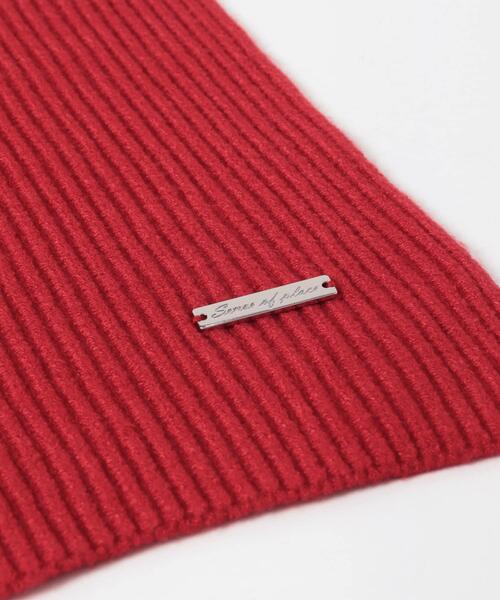 SENSE OF PLACE by URBAN RESEARCH（センスオブプレイスバイアーバンリサーチ）の「モチモチニットストール（マフラー・レディース・チャコールグレー/グレー/レッド・ONE）」の16枚目の写真