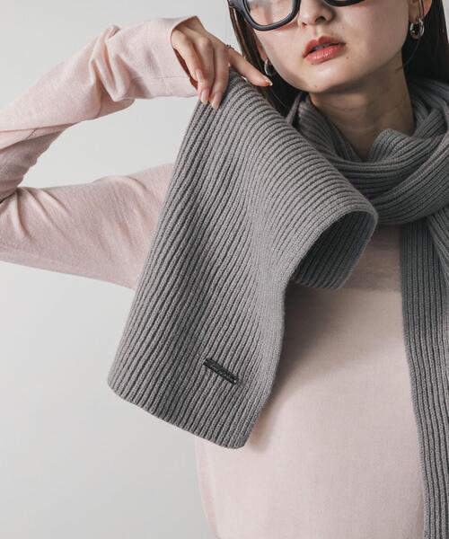 SENSE OF PLACE by URBAN RESEARCH（センスオブプレイスバイアーバンリサーチ）の「モチモチニットストール（マフラー・レディース・チャコールグレー/グレー/レッド・ONE）」の11枚目の写真