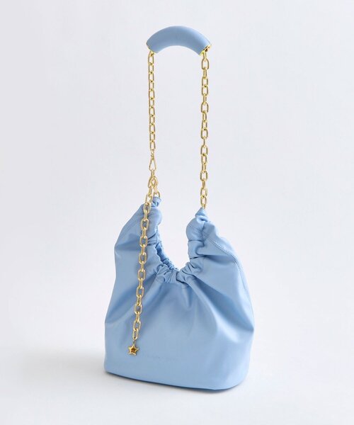 OLIVE des OLIVE（オリーブデオリーブ）の「【ふたばコラボ企画】チェーンホーボーバッグ（ショルダーバッグ・レディース・ダークブラウン/アイボリー/サックスブルー・FREE）」の3枚目の写真