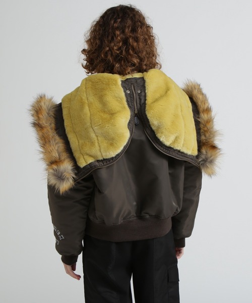 MOUSSY（マウジー）の「《AVIREX×MOUSSY》N-2B（ナイロンジャケット・レディース・ブラウン/セージグリーン・F）」の17枚目の写真