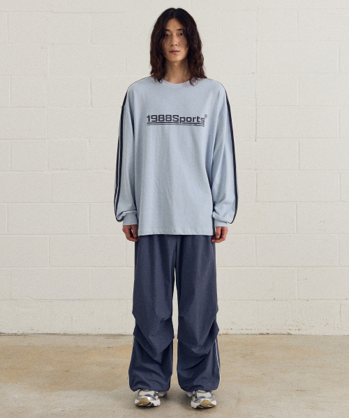 F.ILLUMINATE(フィルミネイト)の「ナイロンツーピンタックパイピングパンツ-ブルー(スウェットパンツ・レディース・その他・LARGE/MEDIUM/SMALL)」の5枚目の写真
