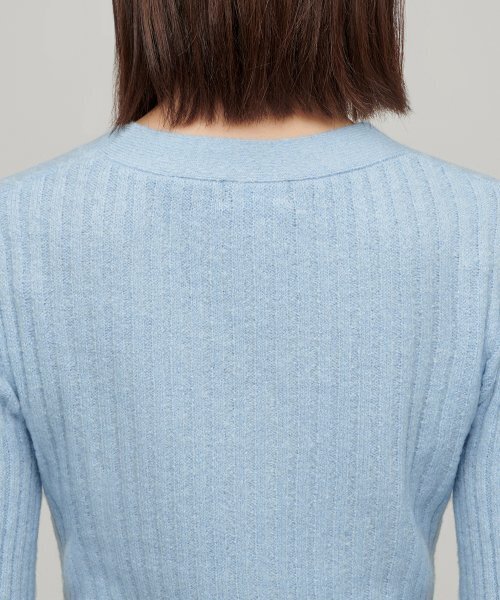 MUSINSA STANDARD WOMAN（ムシンサスタンダードウーマン）の「ウィメンズソフトブークルリブクロップカーディガン[スカイブルー]（カーディガン/ボレロ・レディース・その他・MEDIUM/LARGE/X-SMALL/SMALL）」の9枚目の写真