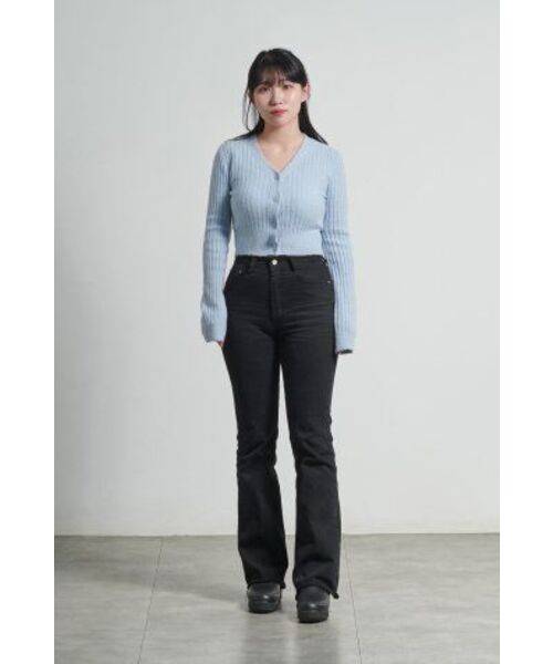 MUSINSA STANDARD WOMAN（ムシンサスタンダードウーマン）の「ウィメンズソフトブークルリブクロップカーディガン[スカイブルー]（カーディガン/ボレロ・レディース・その他・MEDIUM/LARGE/X-SMALL/SMALL）」の4枚目の写真