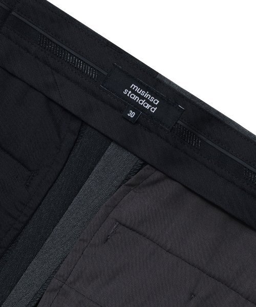 MUSINSA STANDARD（ムシンサスタンダード）の「ハーフ＆ハーフワイド隠しバンディングスラックス[ミディアムグレー]（スラックス・メンズ・その他・38/36/34/32/30/31/33/26/27/28/29）」の7枚目の写真