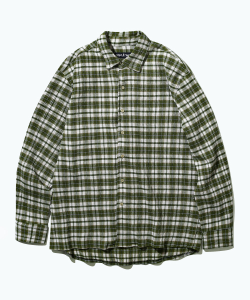 TRIP LE SENS(トリップ ル センス)の「ウォッシュドリンクルチェックシャツ_グリーン(シャツ/ブラウス・レディース・その他・MEDIUM/LARGE)」の4枚目の写真