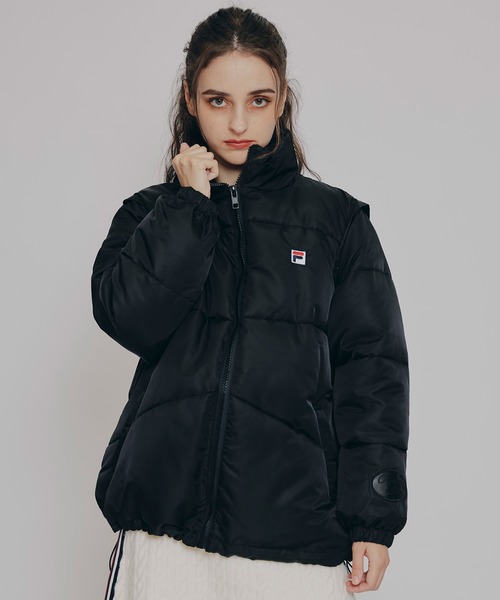 REDYAZEL（レディアゼル）の「［FILA×REDYAZEL］2WAYフェイクダウンジャケット（ダウンジャケット/コート・レディース・ホワイト/ブラック・FREE）」の2枚目の写真