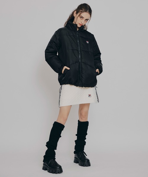 REDYAZEL（レディアゼル）の「［FILA×REDYAZEL］2WAYフェイクダウンジャケット（ダウンジャケット/コート・レディース・ホワイト/ブラック・FREE）」の12枚目の写真