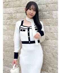 dazzlin（ダズリン）の「バイカラーニットワンピース（ワンピース）」