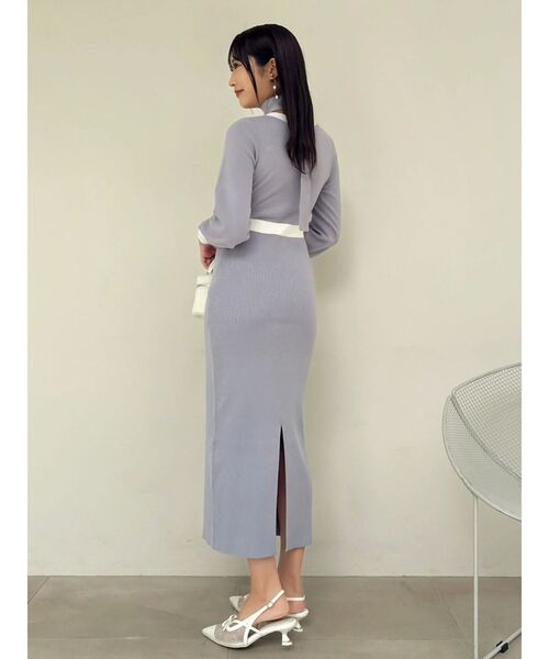 セール】バイカラーニットワンピース（ワンピース）｜dazzlin