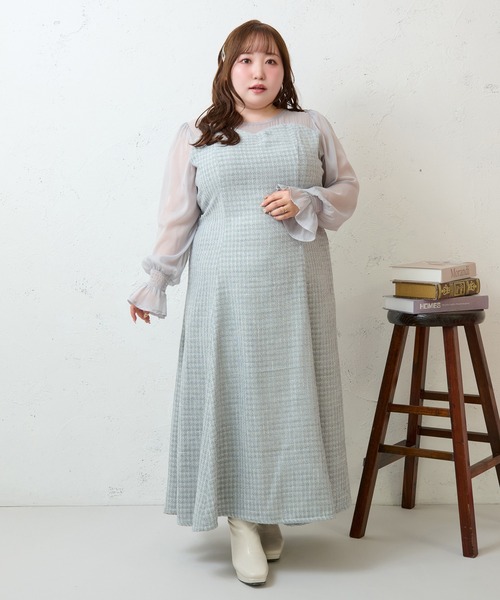 Louiosy(ルオシー)の「【大きいサイズ】シアー切り替えバックリボンマーメイドワンピース(ワンピース・レディース・ブラック系その他2/ブラック系その他/ブルー系その他・3L/X-LARGE/4L)」の20枚目の写真