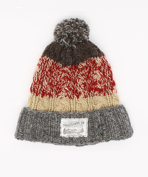 LBC（エルビーシー）の「4-LINE ALAN POMPOM      （ニットキャップ/ビーニー・レディース・オフホワイト/ライトブラウン・ONE SIZE）」の2枚目の写真