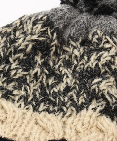 LBC（エルビーシー）の「4-LINE ALAN POMPOM      （ニットキャップ/ビーニー・レディース・オフホワイト/ライトブラウン・ONE SIZE）」の8枚目の写真