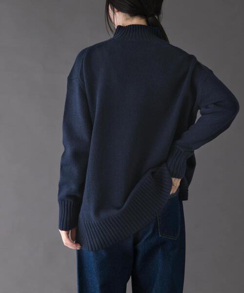 FORK&SPOON(フォークアンドスプーン)の「FORK&SPOON ハイネックロングニット(ニット/セーター・レディース・グレー系その他/ブラウン系その他/ネイビー・1)」の7枚目の写真