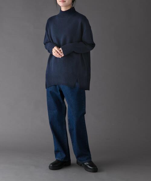 FORK&SPOON(フォークアンドスプーン)の「FORK&SPOON ハイネックロングニット(ニット/セーター・レディース・グレー系その他/ブラウン系その他/ネイビー・1)」の8枚目の写真