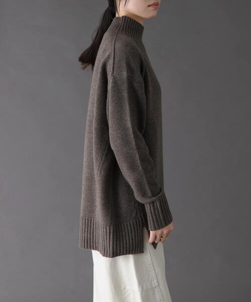 FORK&SPOON(フォークアンドスプーン)の「FORK&SPOON ハイネックロングニット(ニット/セーター・レディース・グレー系その他/ブラウン系その他/ネイビー・1)」の14枚目の写真