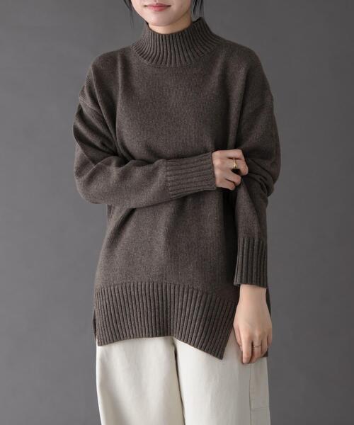 FORK&SPOON(フォークアンドスプーン)の「FORK&SPOON ハイネックロングニット(ニット/セーター・レディース・グレー系その他/ブラウン系その他/ネイビー・1)」の15枚目の写真