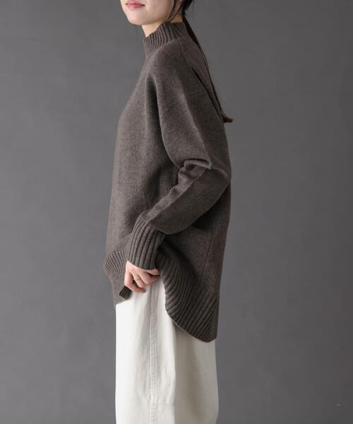 FORK&SPOON(フォークアンドスプーン)の「FORK&SPOON ハイネックロングニット(ニット/セーター・レディース・グレー系その他/ブラウン系その他/ネイビー・1)」の17枚目の写真