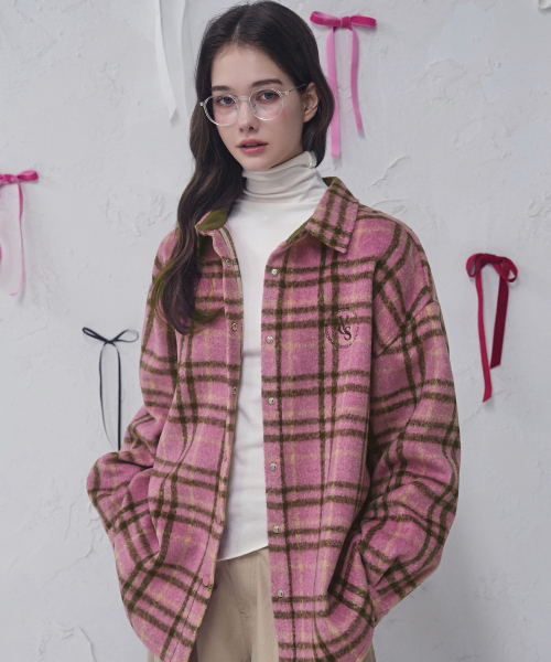 Vivacious(ビバシャス)の「Neige Check Shirt BROWN(シャツ/ブラウス・レディース・ブラウン・FREE)」の2枚目の写真