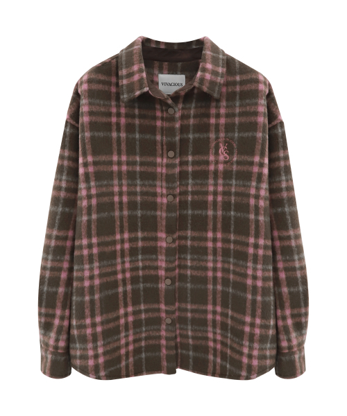 Vivacious(ビバシャス)の「Neige Check Shirt BROWN(シャツ/ブラウス・レディース・ブラウン・FREE)」の3枚目の写真