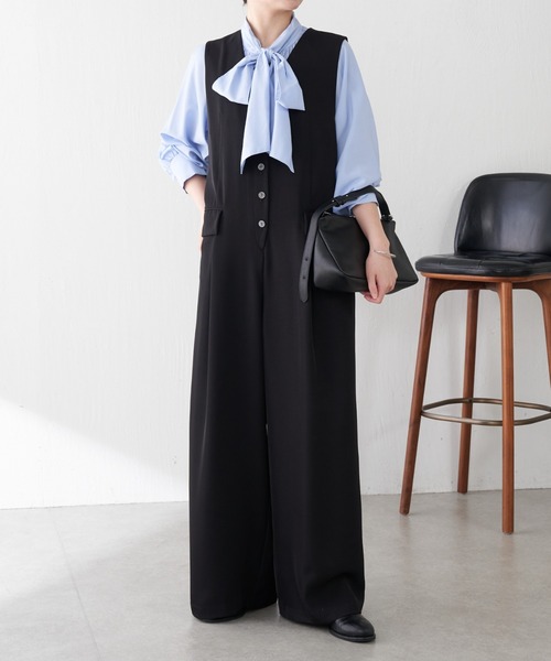 COLLAGE GALLARDAGALANTE（コラージュガリャルダガランテ）の「ジレオールインワン（つなぎ/オールインワン・レディース・ブラック/ベージュ・FREE）」の2枚目の写真