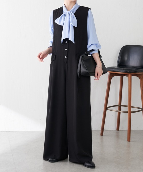 COLLAGE GALLARDAGALANTE（コラージュガリャルダガランテ）の「ジレオールインワン（つなぎ/オールインワン・レディース・ブラック/ベージュ・FREE）」の3枚目の写真